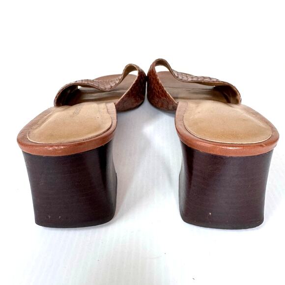 NATURALIZER Woven Leather Mules Size 10 Slides Minimal Preppy Classic Summer - Picture 8 of 11